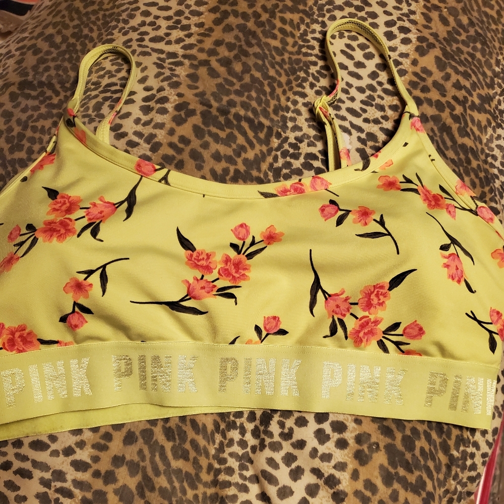 Pink Victoria Secret sports bra